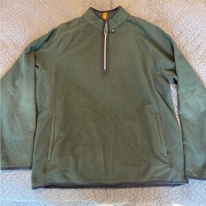 Peter Millar Olive Green Quarter-Zip Fleece Pullover